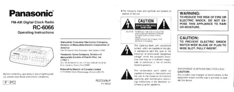 Panasonic RC-6066 operating instructions
