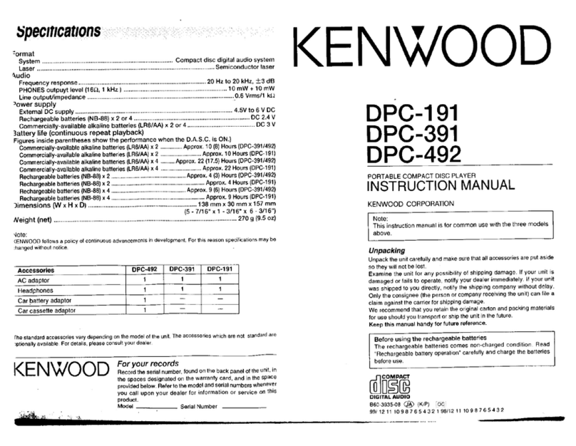 Kenwood DPC-191 User manual