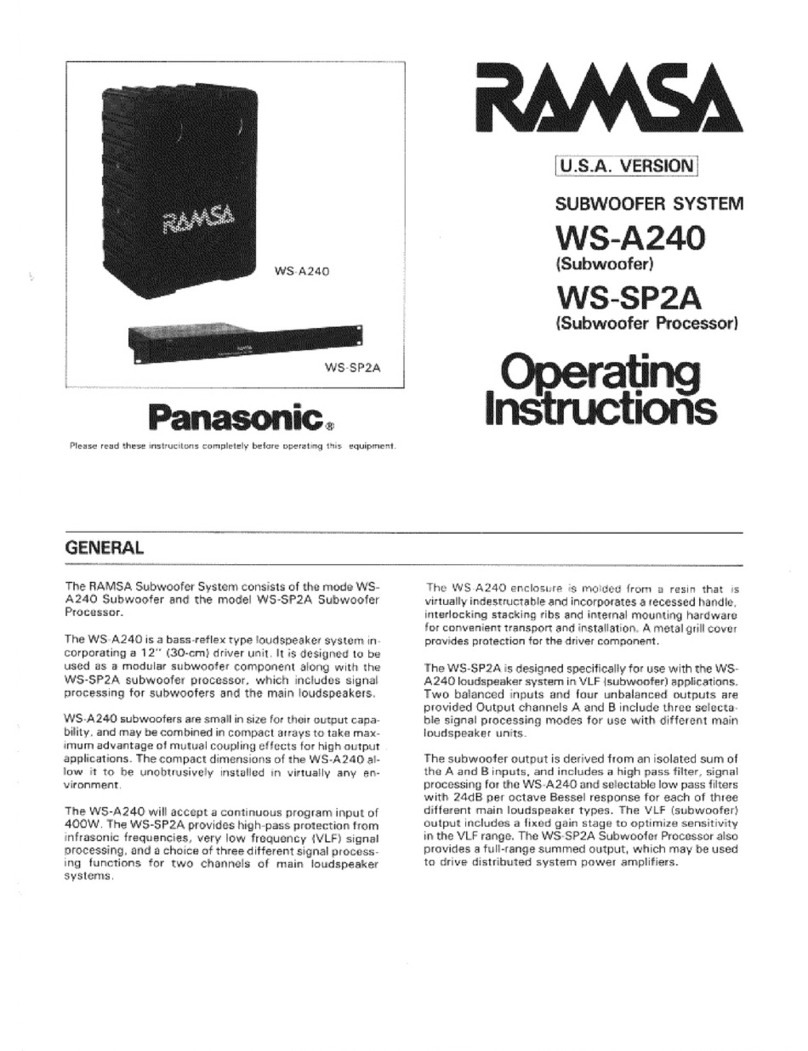 Panasonic Ramsa WS-A240 operating instructions