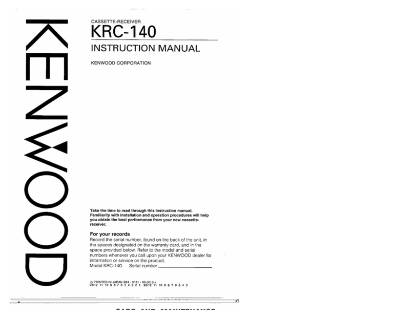 Kenwood KCR-140 User manual