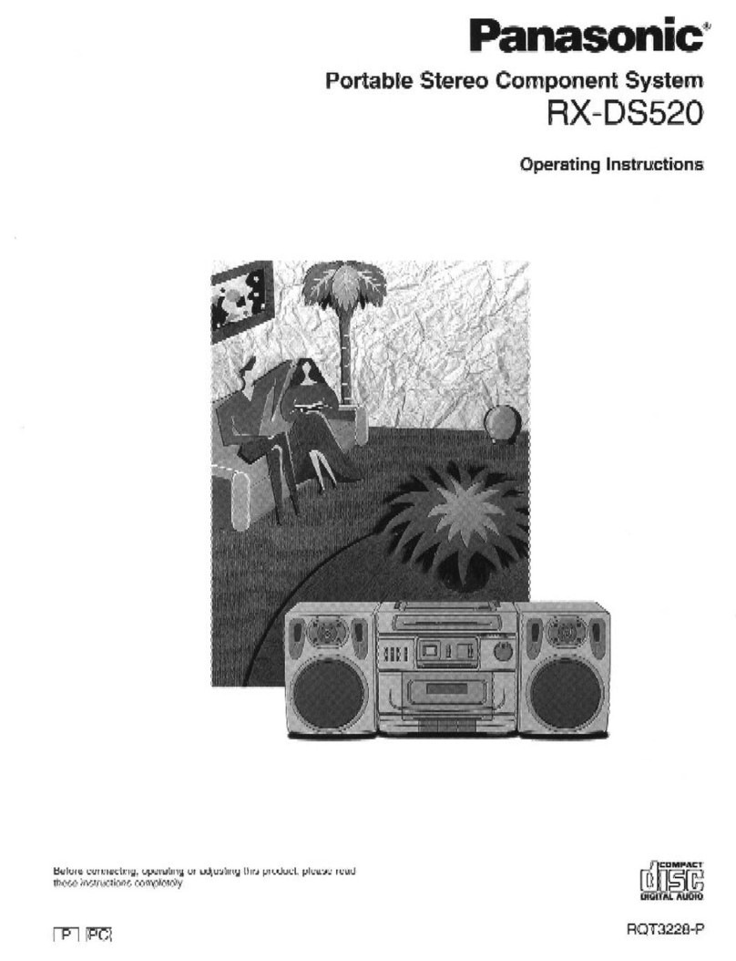 Panasonic RXDS520 - RADIO CASSETTE W/CD User manual