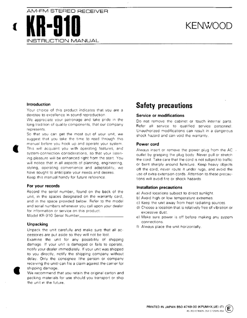 Kenwood KR-910 instruction manual
