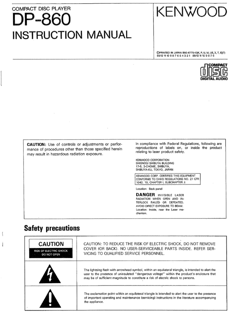 Kenwood DP-860 User manual Kenwood DP-860 User manual