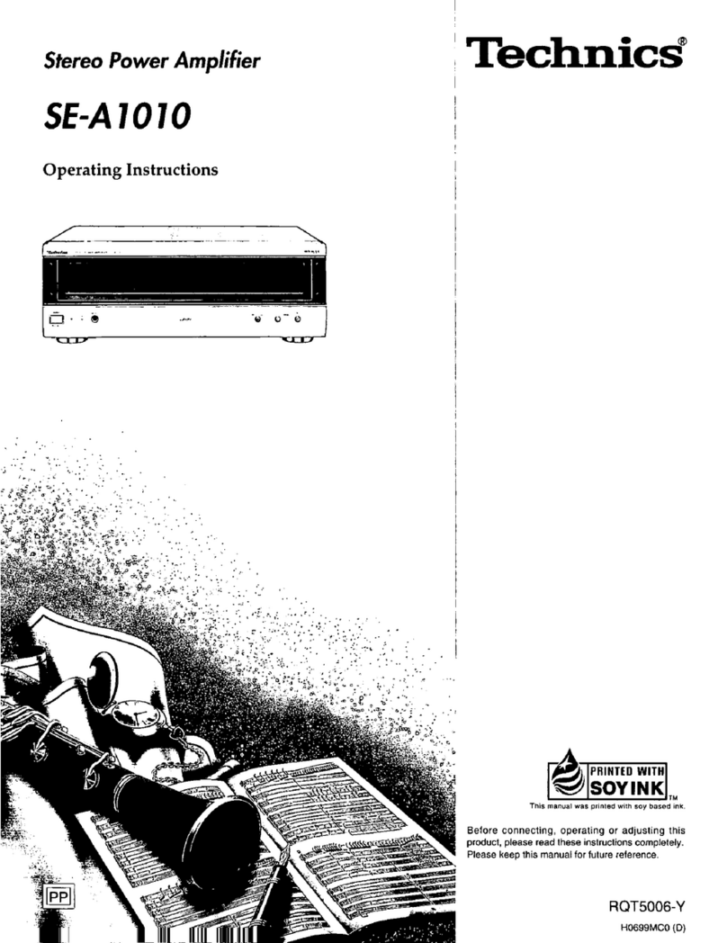 Technics SEA1010 - STEREO POWER AMPLIFI operating instructions