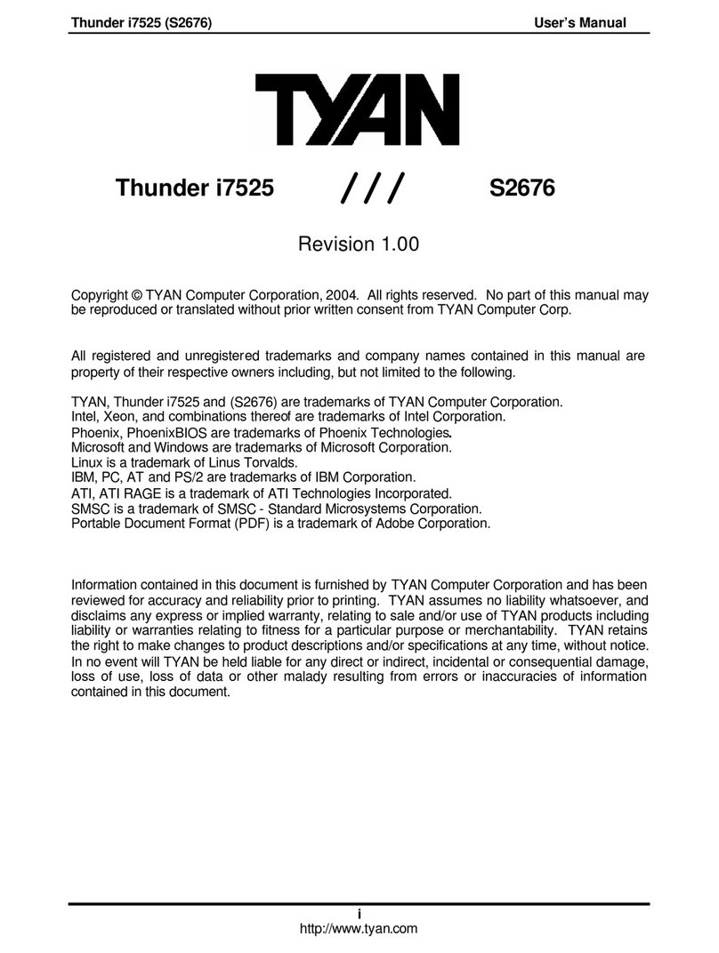 TYAN THUNDER I7525 user manual