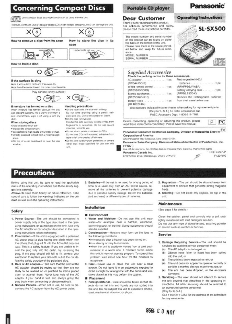 Panasonic SL-SX500 User manual