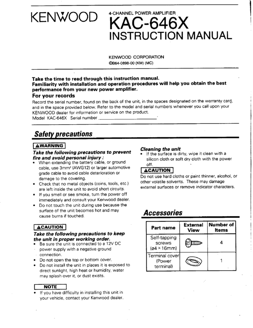 Kenwood KAC-646X User manual