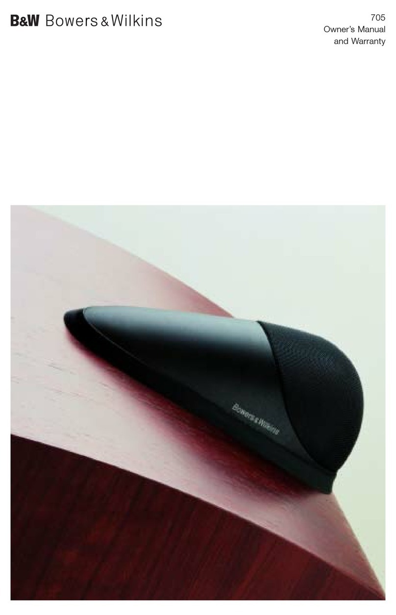 Bowers & Wilkins 705 Owner's manual & warranty