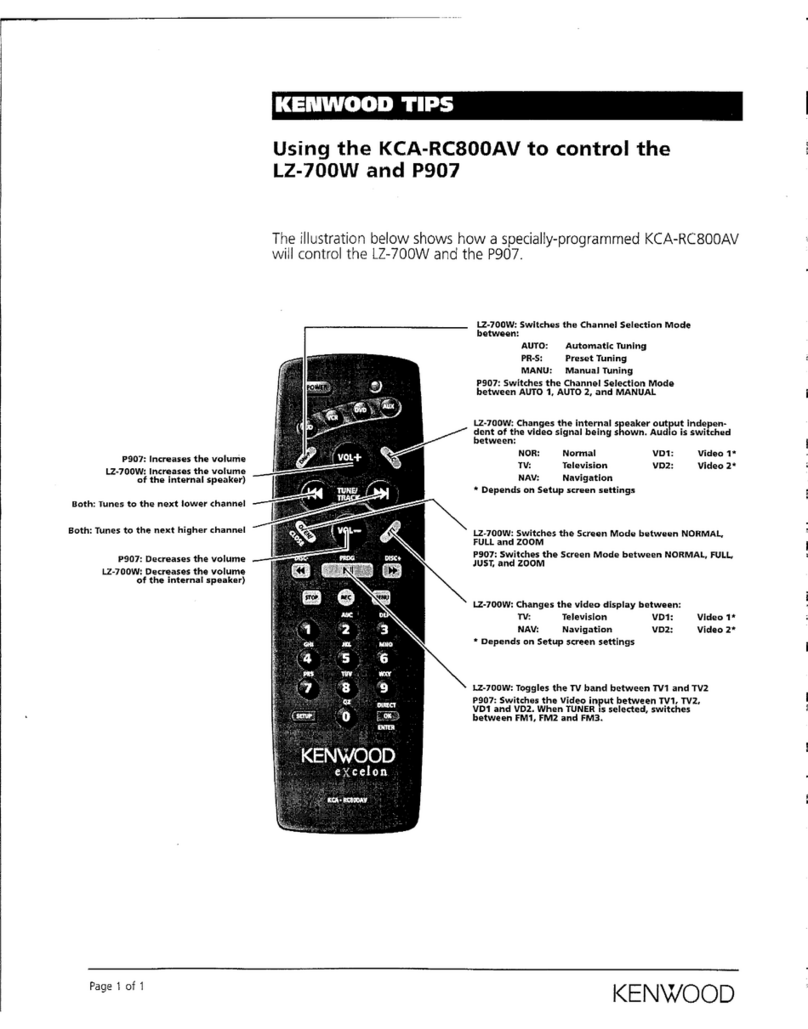 Kenwood Excelon KCA-RC800AV User manual