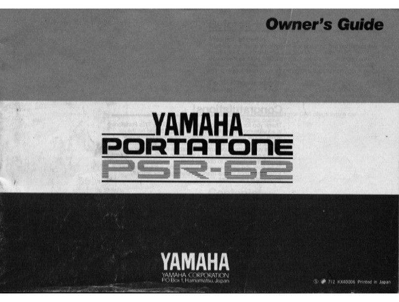 Yamaha PortaTone PSR-62 owner's guide