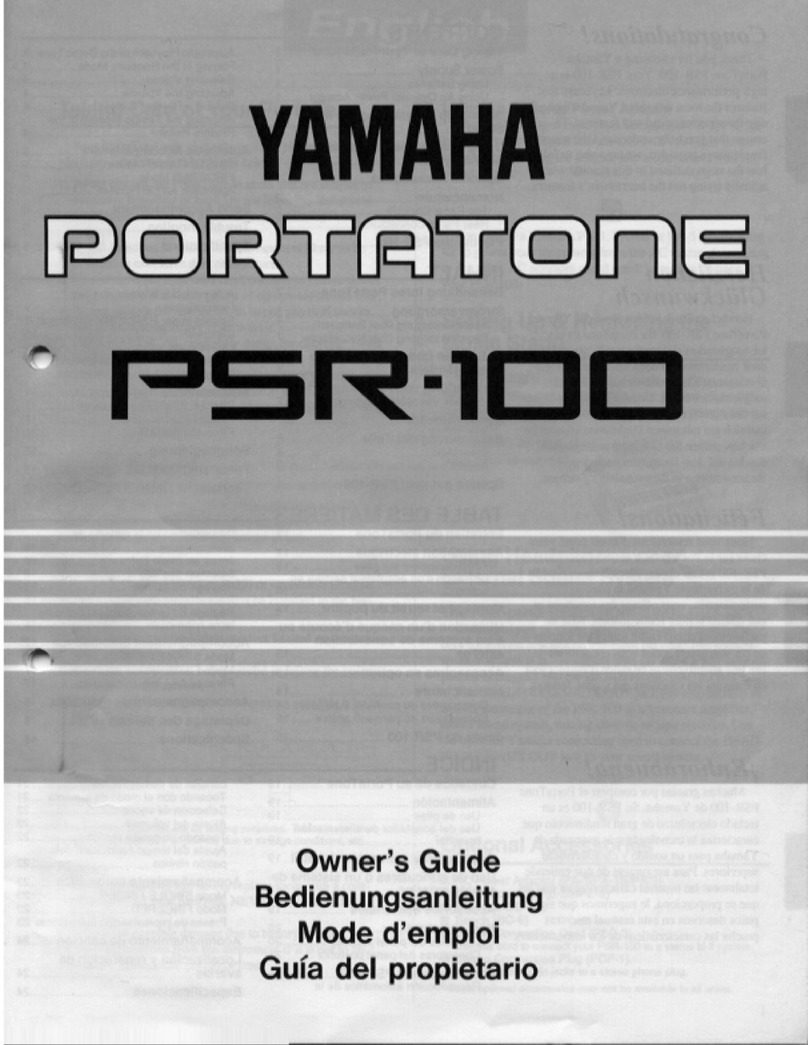 Yamaha Portatone PSR-100 User manual Yamaha Portatone PSR-100 User manual