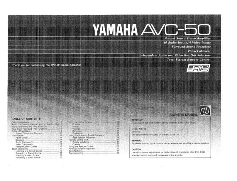 Yamaha AVC-50RS owner's manual