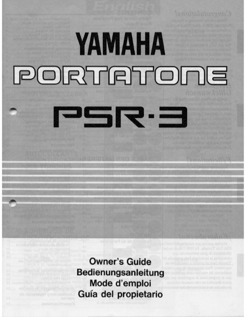 Yamaha PortaTone PSR-3 User manual