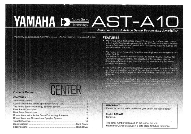 Yamaha AST-A10 owner's manual