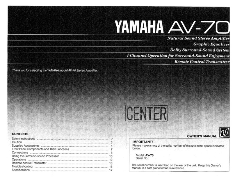 Yamaha AV-70 User manual Yamaha AV-70 User manual