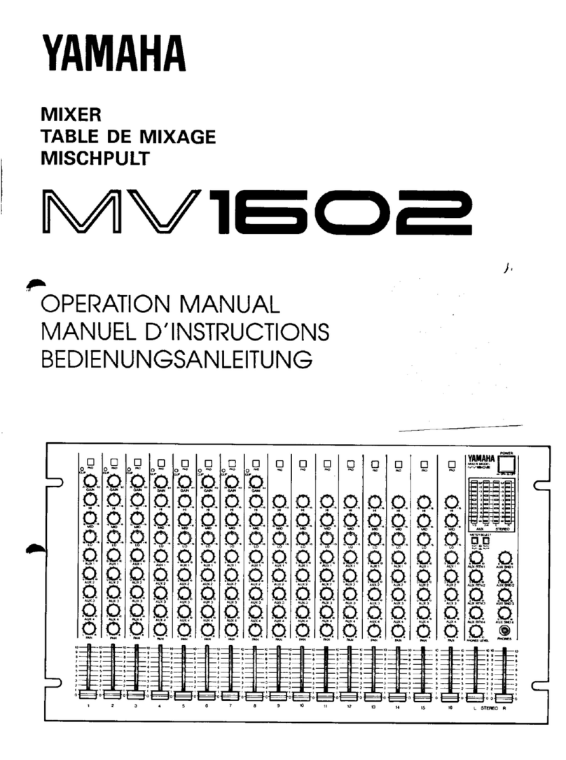 Yamaha MV1602 User manual Yamaha MV1602 User manual