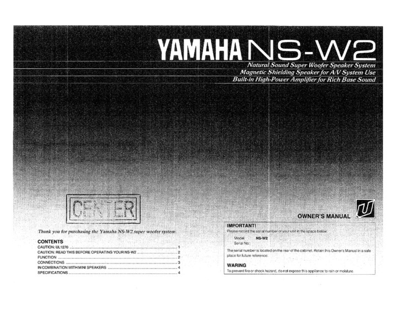Yamaha NS-W2 User manual Yamaha NS-W2 User manual