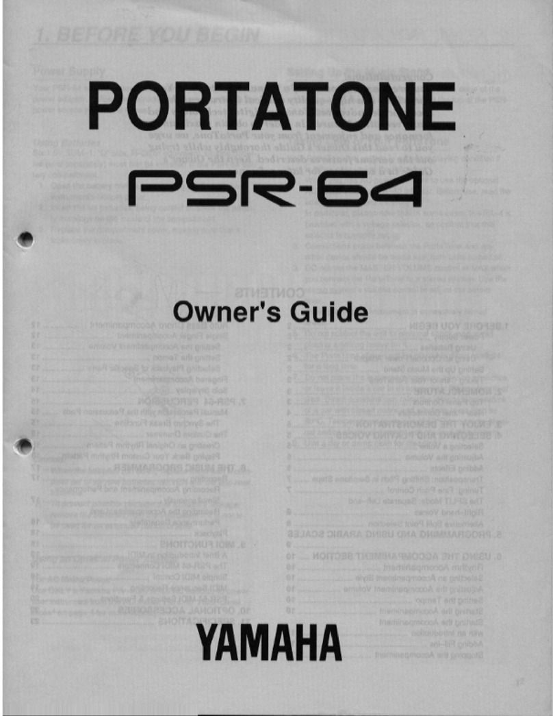 Yamaha PortaTone PSR-64 User manual Yamaha PortaTone PSR-64 User manual