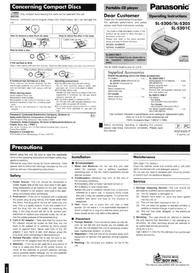 Panasonic SL-S200 User manual