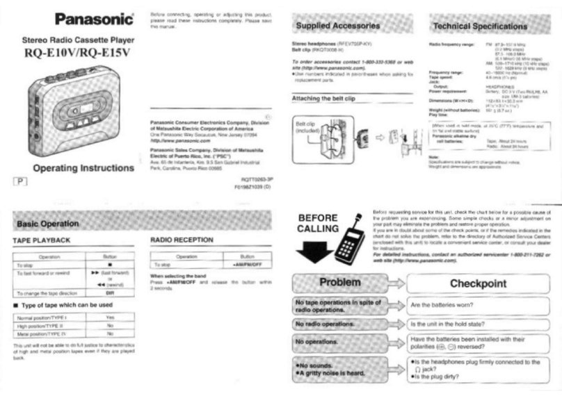 Panasonic RQ-E10V operating instructions