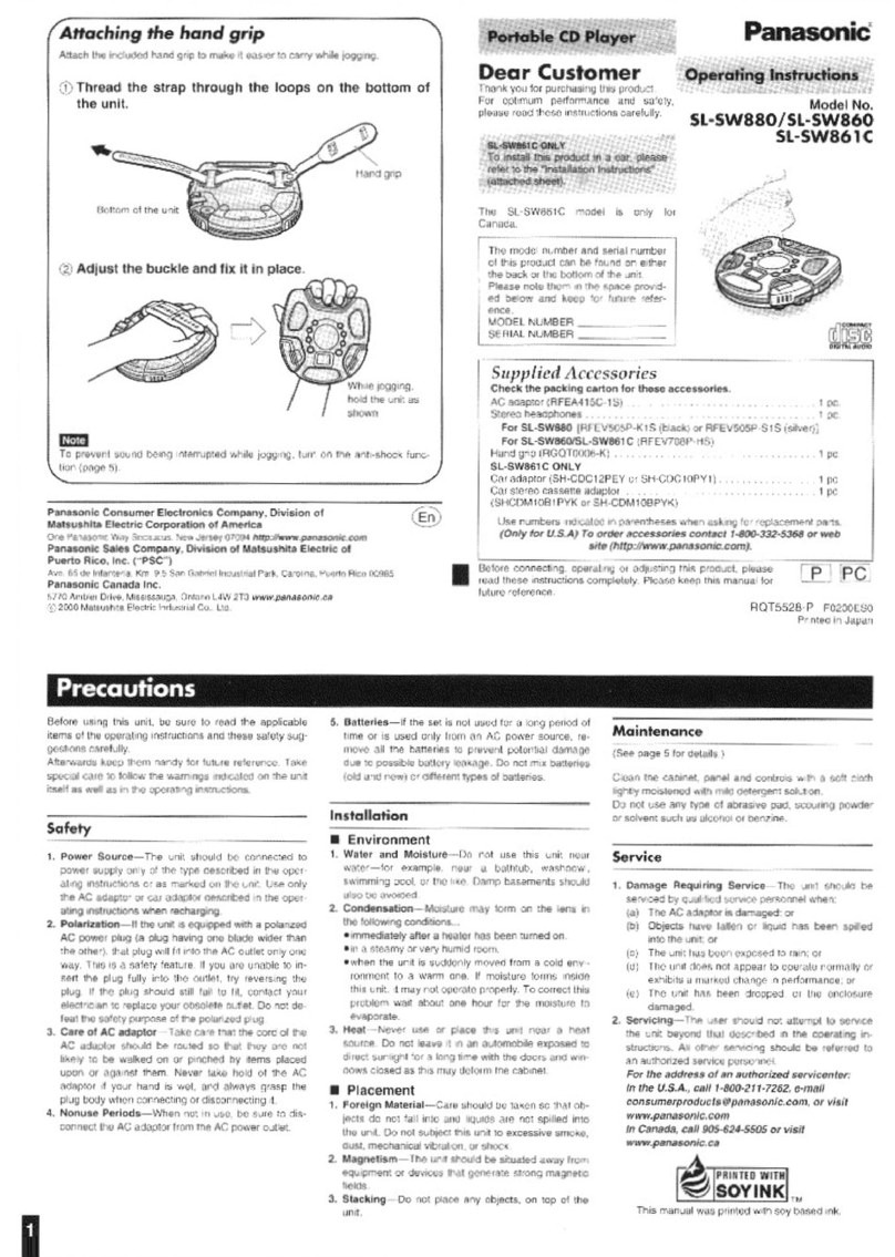 Panasonic SL-SW880 User manual
