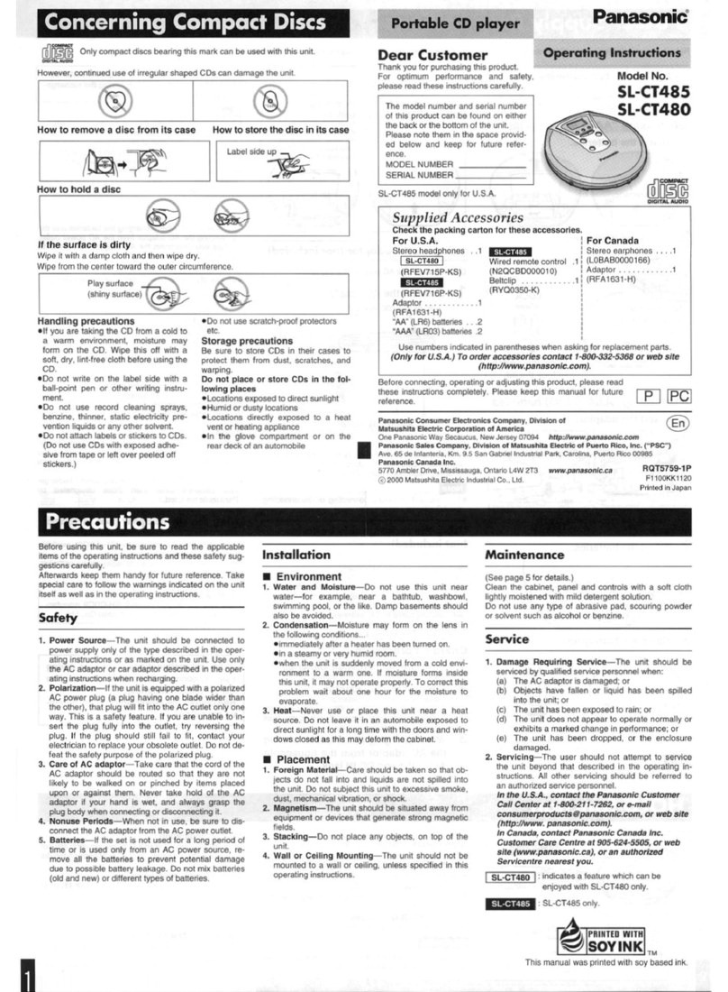 Panasonic SL-CT485 User manual