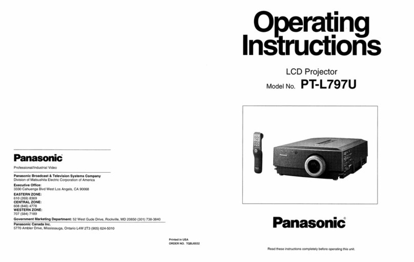 Panasonic PTL797U - LCD PROJECTOR User manual