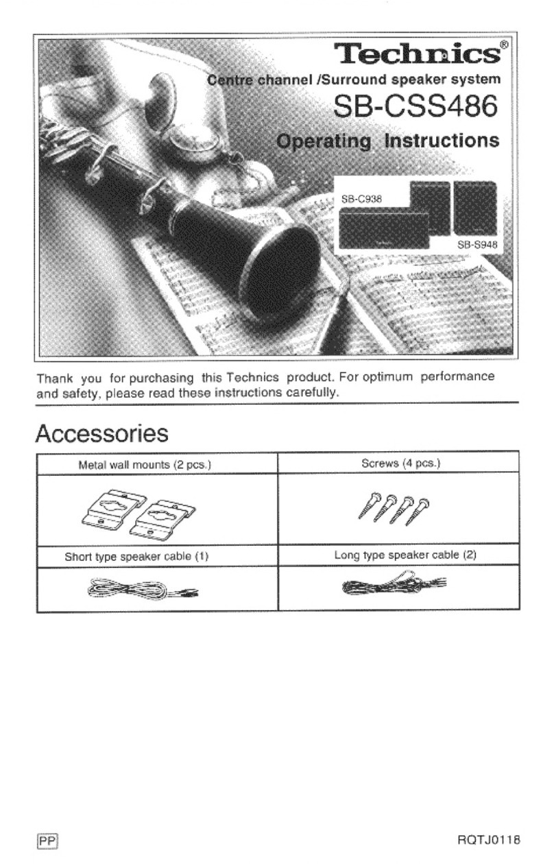Technics SB-CSS486 User manual Technics SB-CSS486 User manual