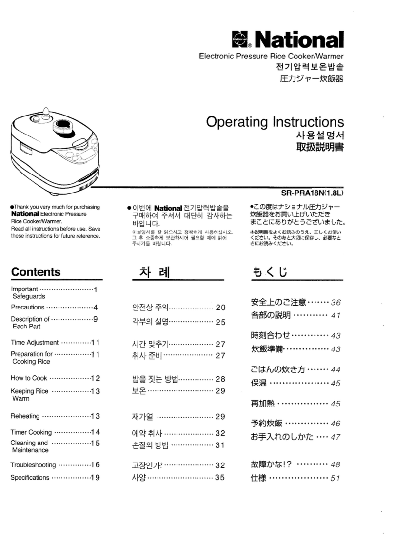 National SR-PRA18N operating instructions