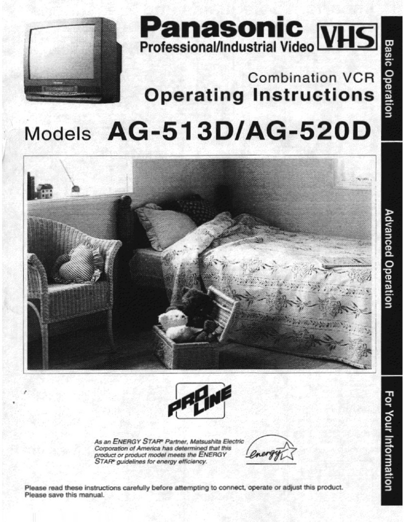 Panasonic AG513D - COMBINATION - VCR User manual