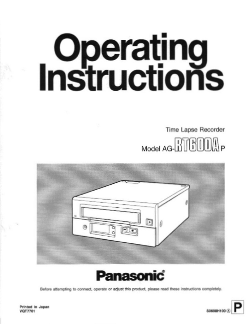 Panasonic AGRT600AP - TIME LAPSE RECORDER User manual
