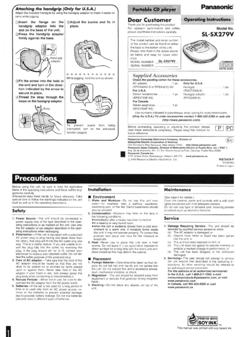 Panasonic SL-SX279V operating instructions