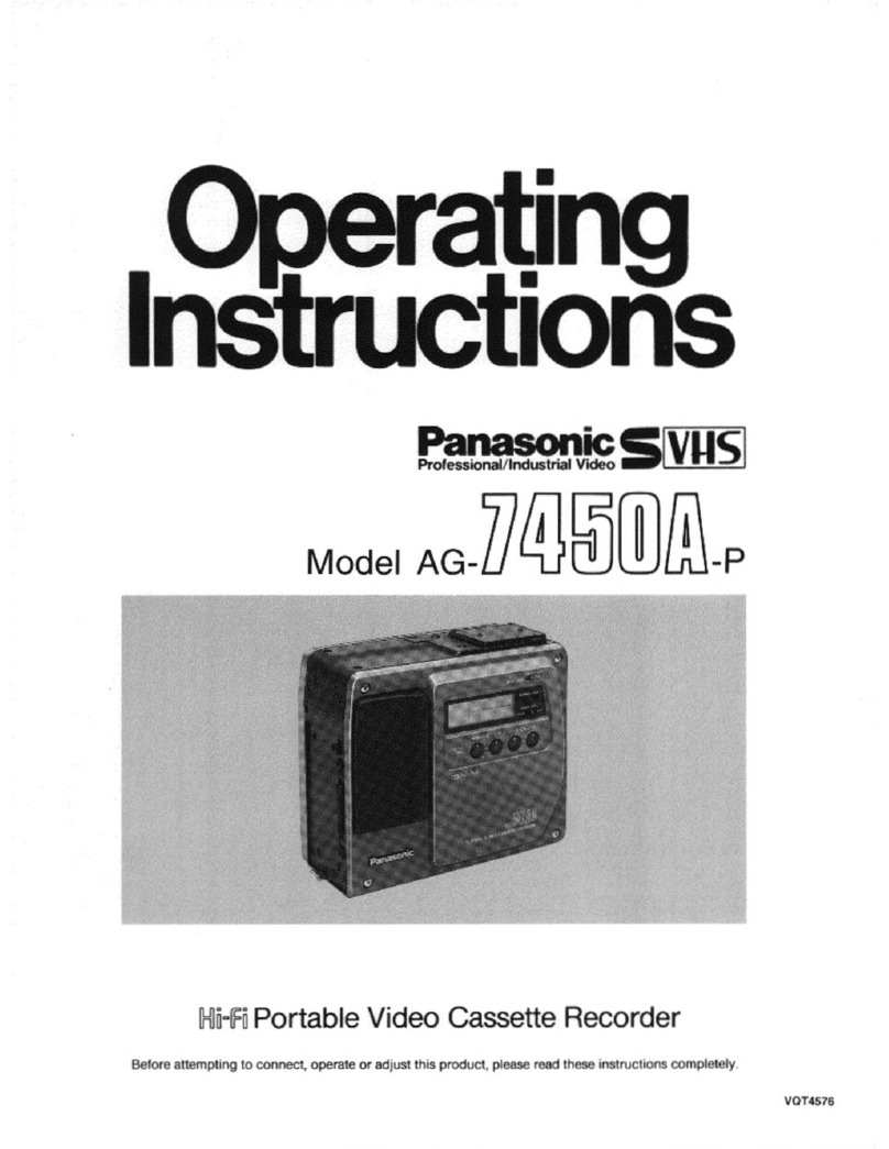 Panasonic AG7450AP - HI-FI VCR/BRC User manual Panasonic AG7450AP - HI-FI VCR/BRC User manual