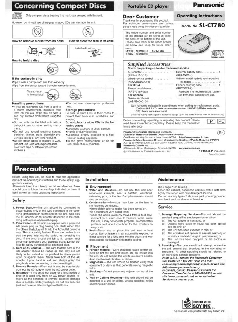 Panasonic SL-CT780 User manual