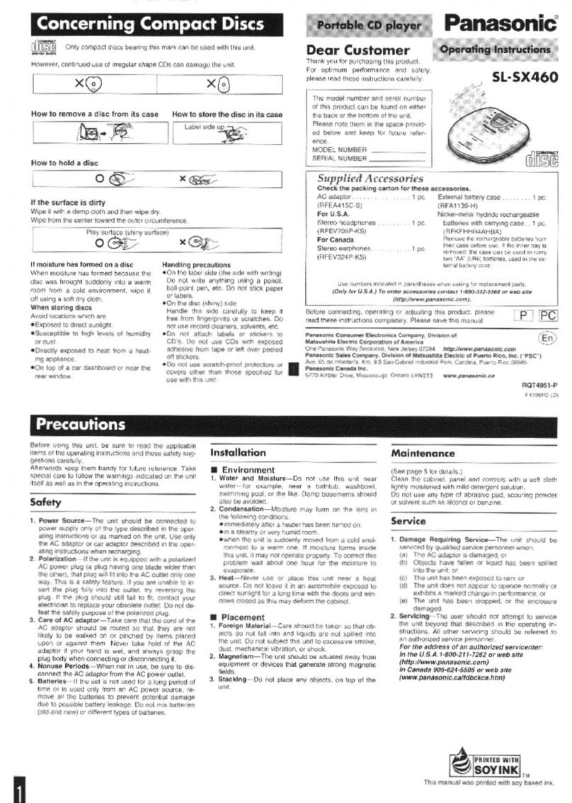Panasonic SL-SX460 User manual