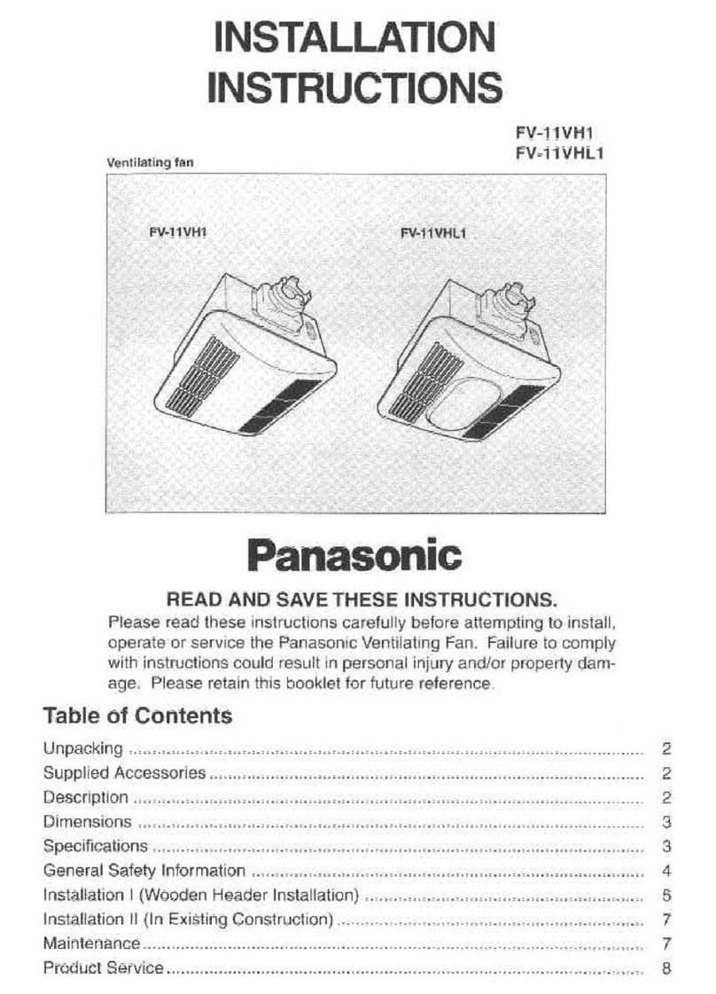 Panasonic FV-11VH1 User manual