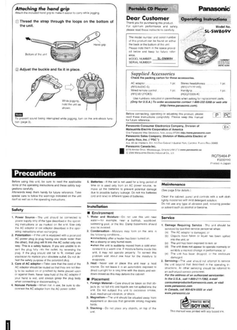 Panasonic SL-SW869V User manual