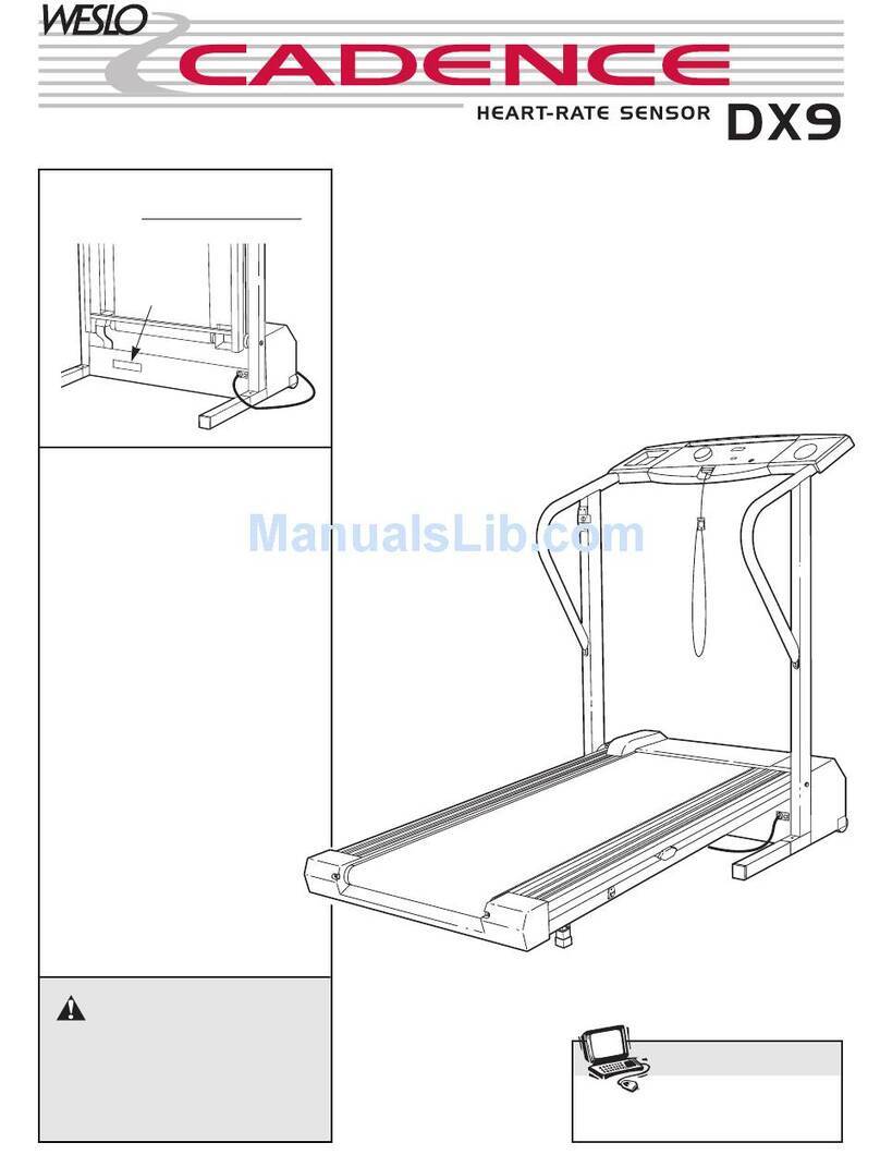 Weslo Cadence DX9 WLTL21190 user manual