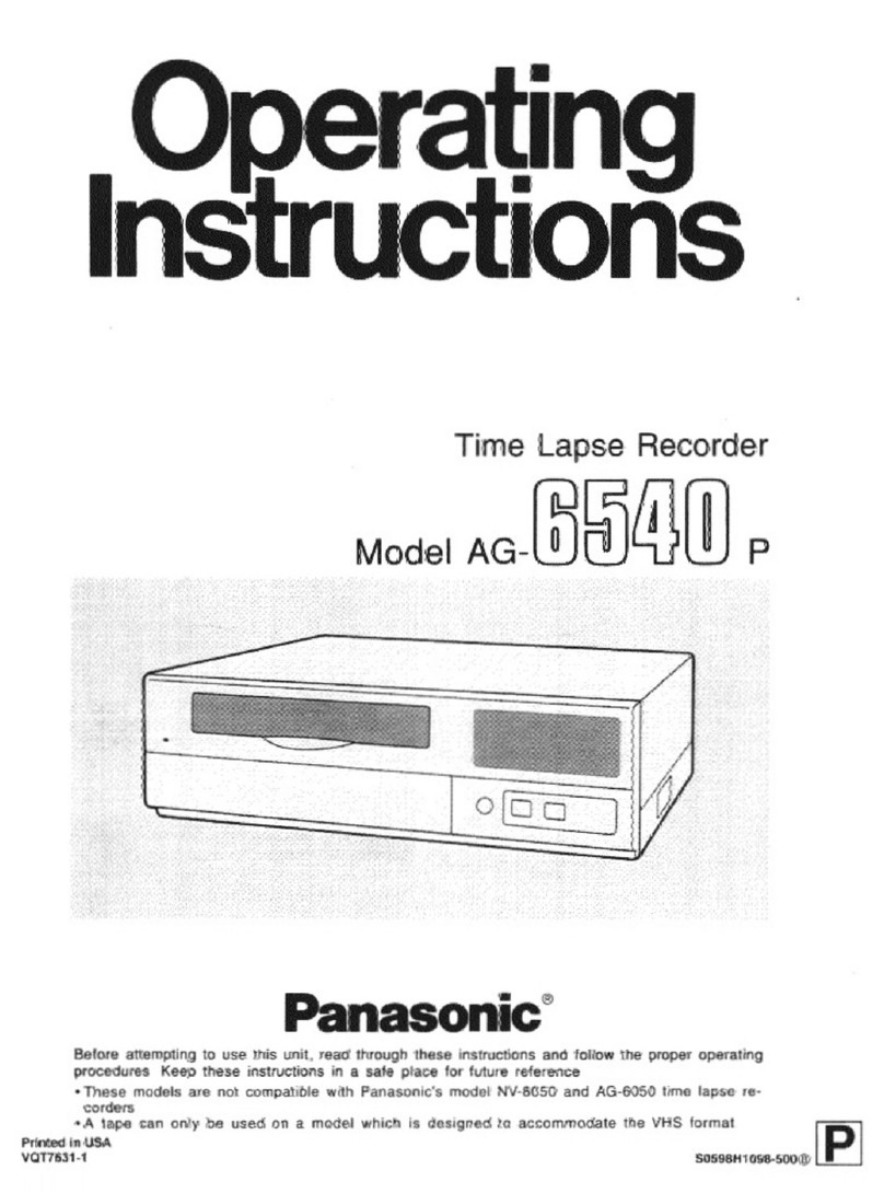 Panasonic AG6540P - TIME LAPSE RECORDER User manual Panasonic AG6540P - TIME LAPSE RECORDER User manual