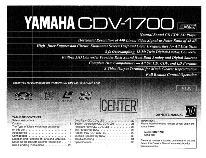 Yamaha CDV-1700 User manual