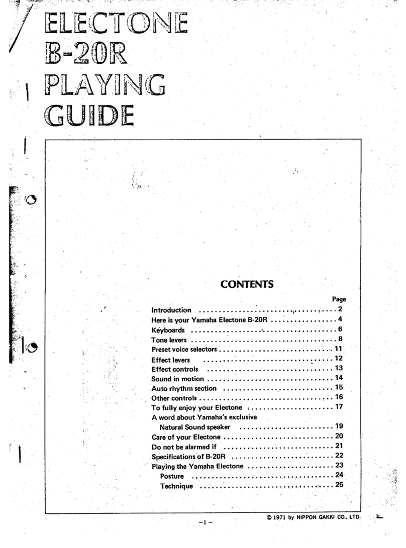 Yamaha Electone B-20R User manual