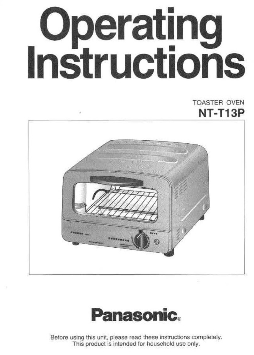 Panasonic NTT13P - TOASTER OVEN-LOW P operating instructions