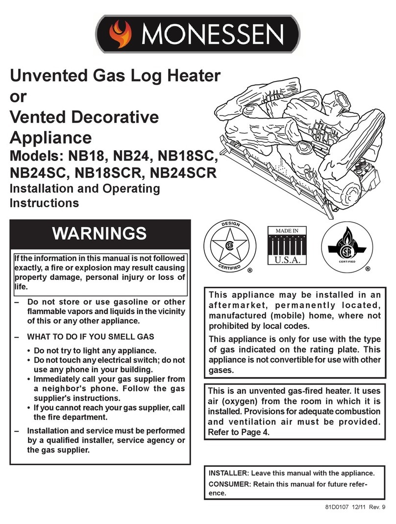 Monessen Hearth NB18 User manual