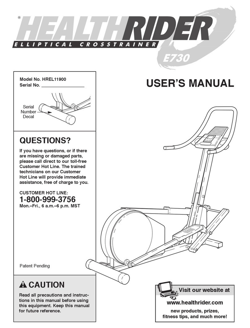 HEALTH RIDER E730 HREL11900 user manual