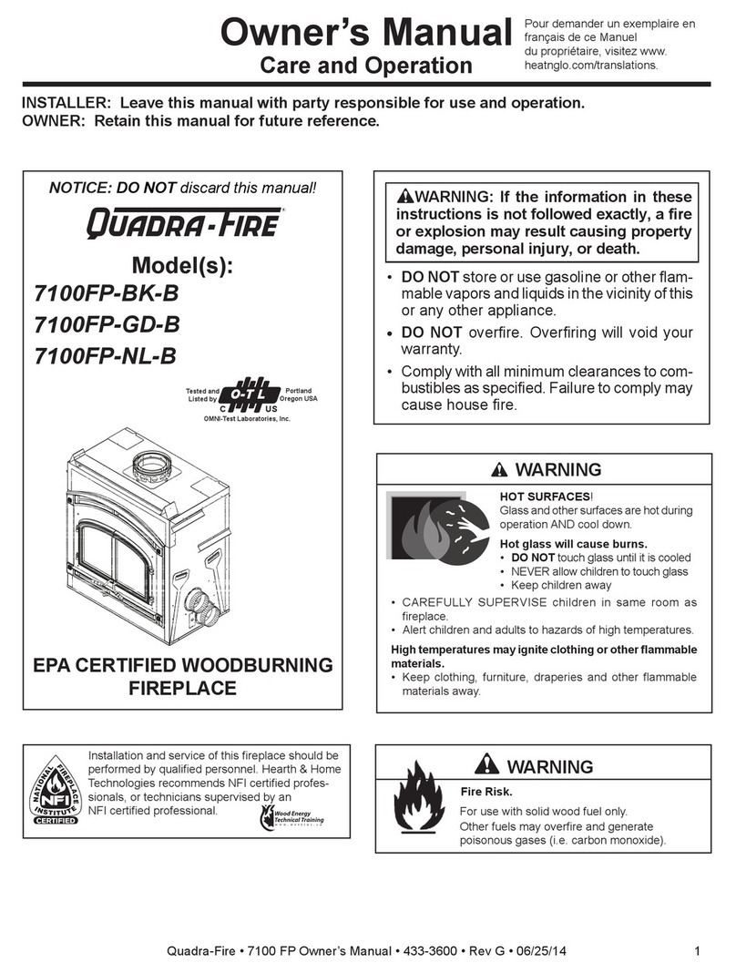 Quadra-Fire 7100FP-BK-B User manual Quadra-Fire 7100FP-BK-B User manual