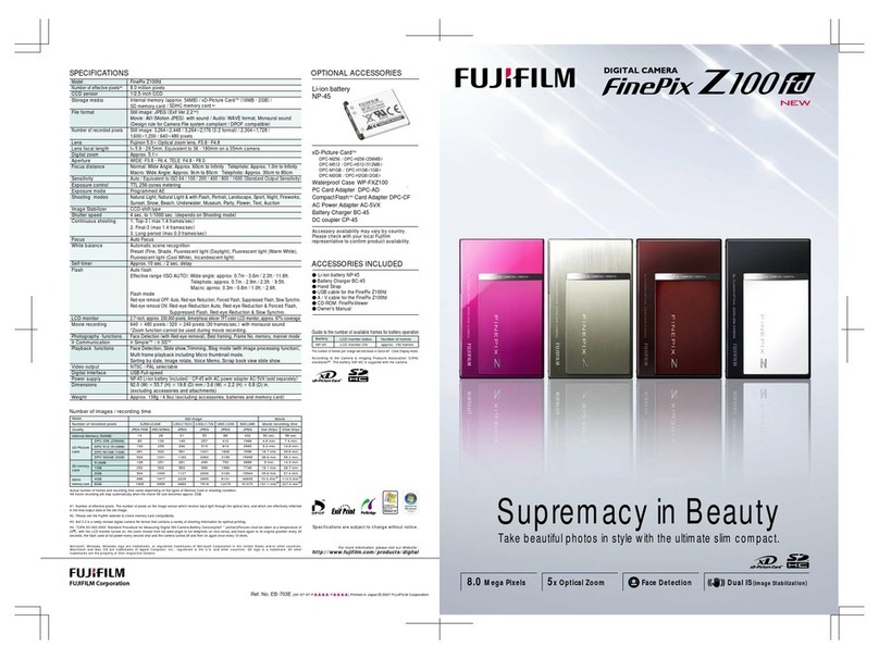 FujiFilm FinePix Z100fd Brochure & specs