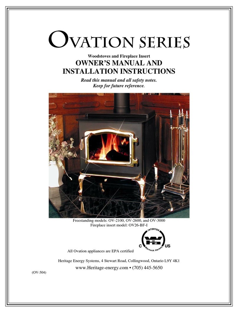 Heritage Ovation Series Owner's manual and installation instructions