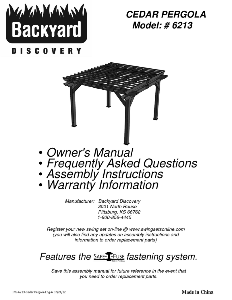 Backyard Discovery Cedar Pergola 6213 owner's manual