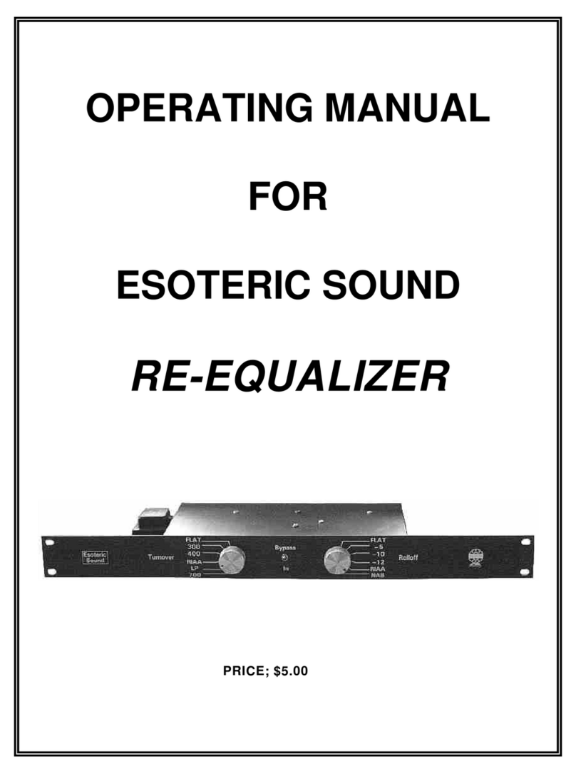 ESOTERIC SOUND Re-Equalizer operating manual