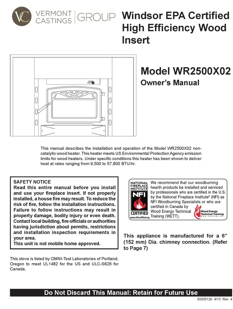 Vermont Castings WR2500X02 owner's manual
